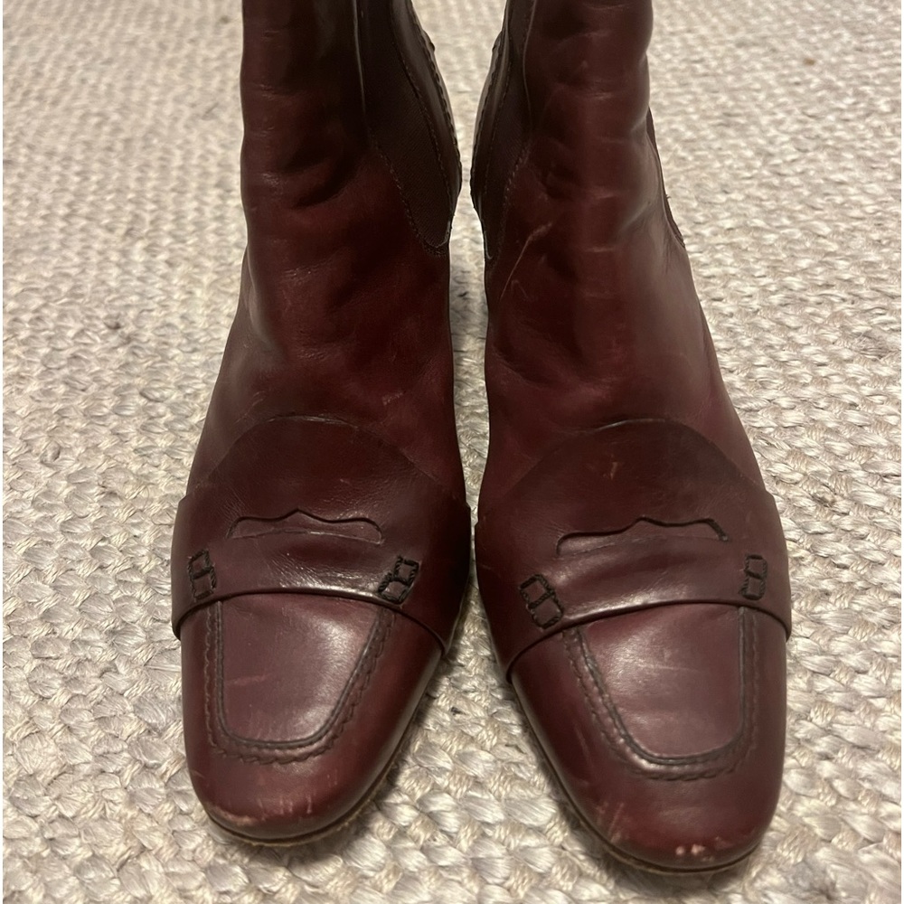 Hilfiger Collection deep burgundy loafer front detail Ankle boots